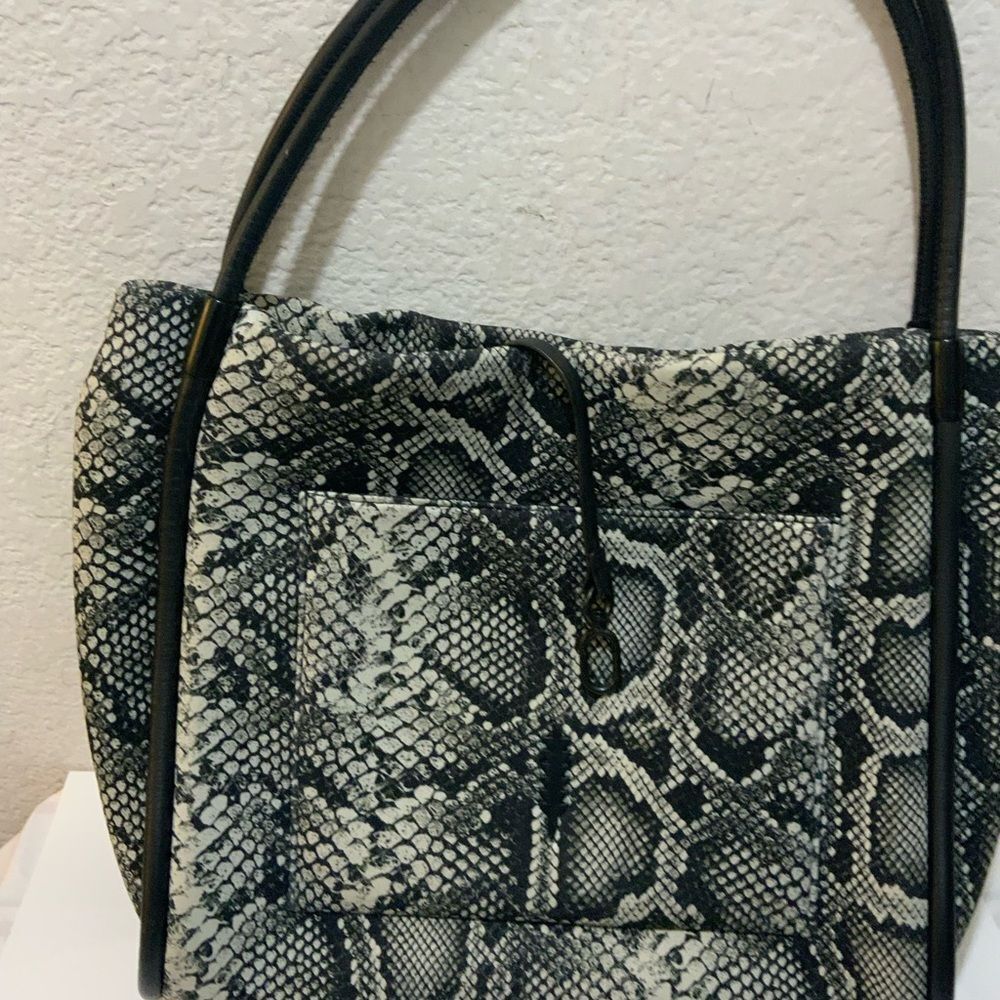 Thacker Tery Tote Black & White Python - image 5